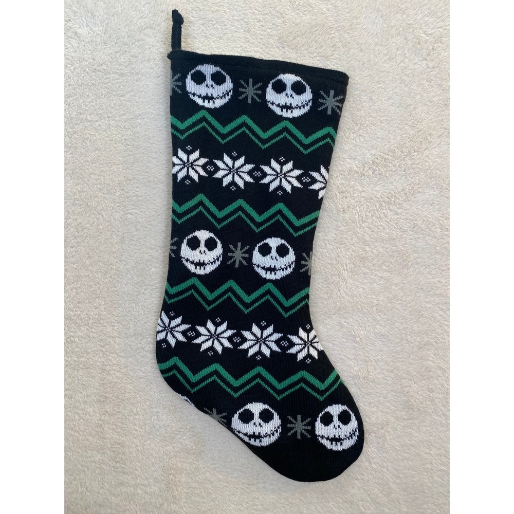 Disney Nightmare Before Christmas Jack Skellington Knit Stocking Black